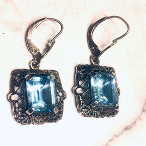 Sterling Silver Filigree Crystal Earrings